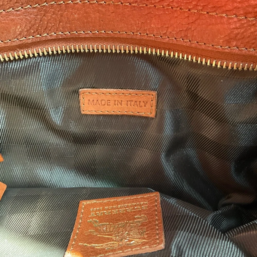 BURBERRY Satchel Canvas Check Shoulder Bag Caramel - Picture 10 of 15